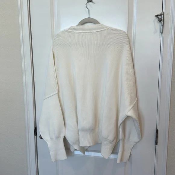 FREE PEOPLE Easy Street Tunic Ribbed Oversized Sweater in Painted White - Picture 11 of 11